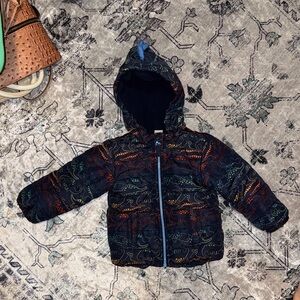 Little Me Multicolor Dinosaur Puffer Jacket